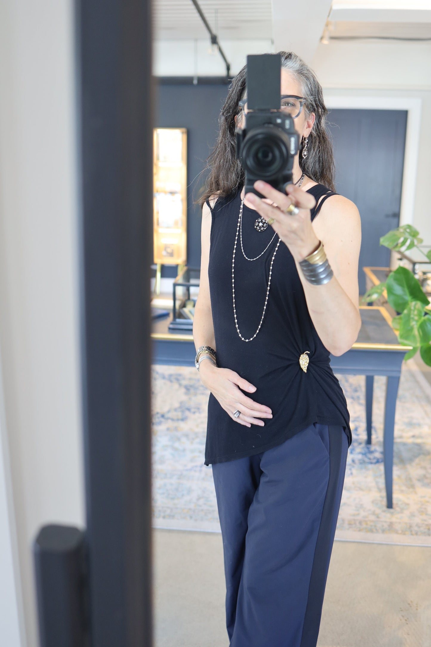 Mid Century Diamond Leaf Brooch 18k Gold - LM106 - Petra Star