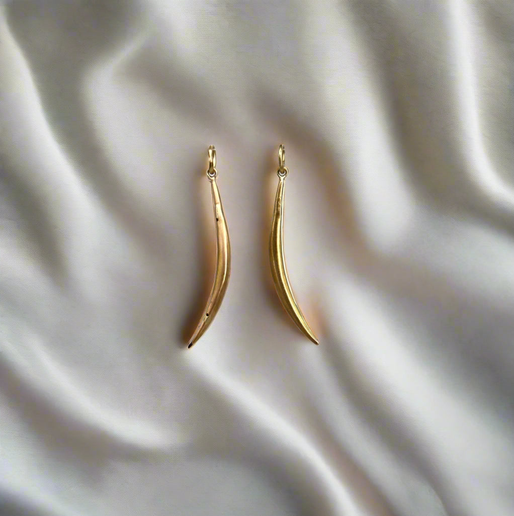 Antique Crescent Moon Pendants in 10k Gold - Petra Star