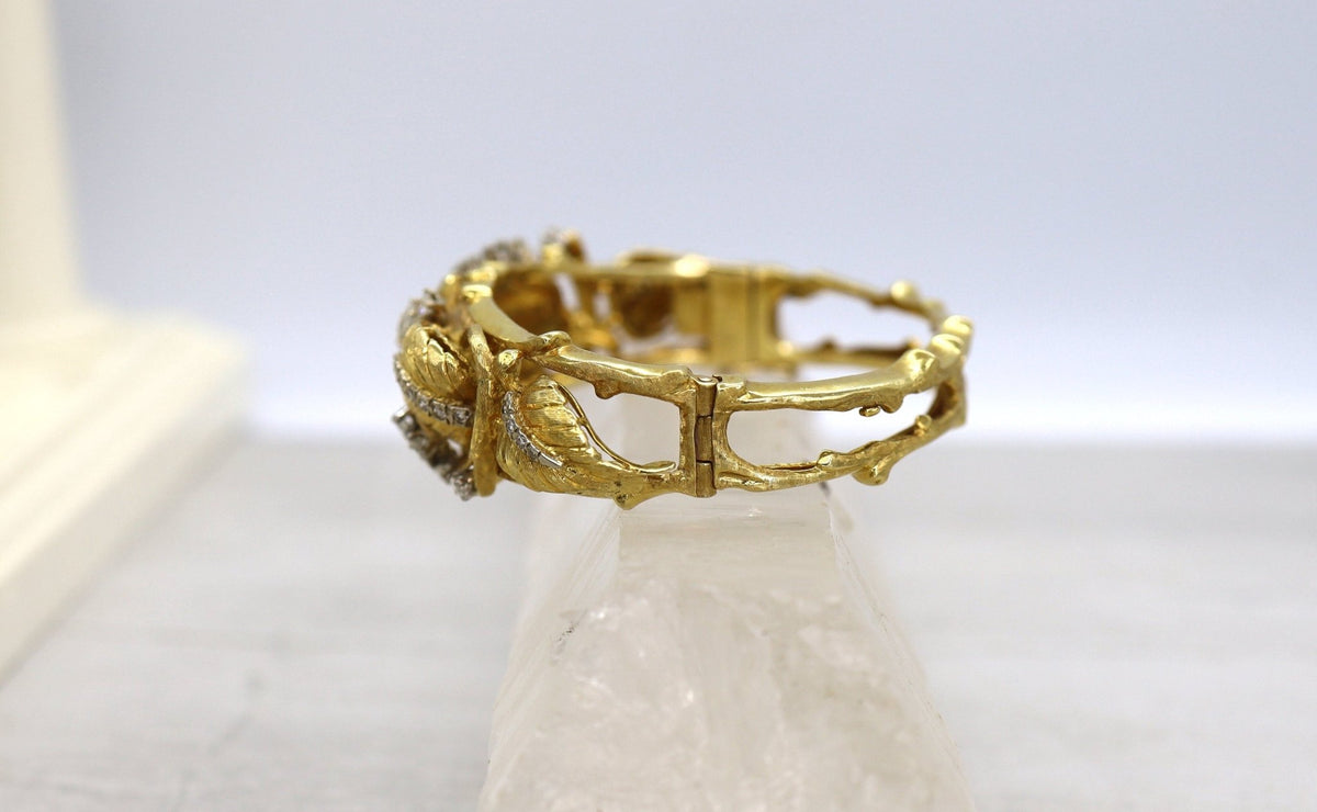 Jack Gutschneider 18k Diamond Bangle Ca. 1950 - Petra Star