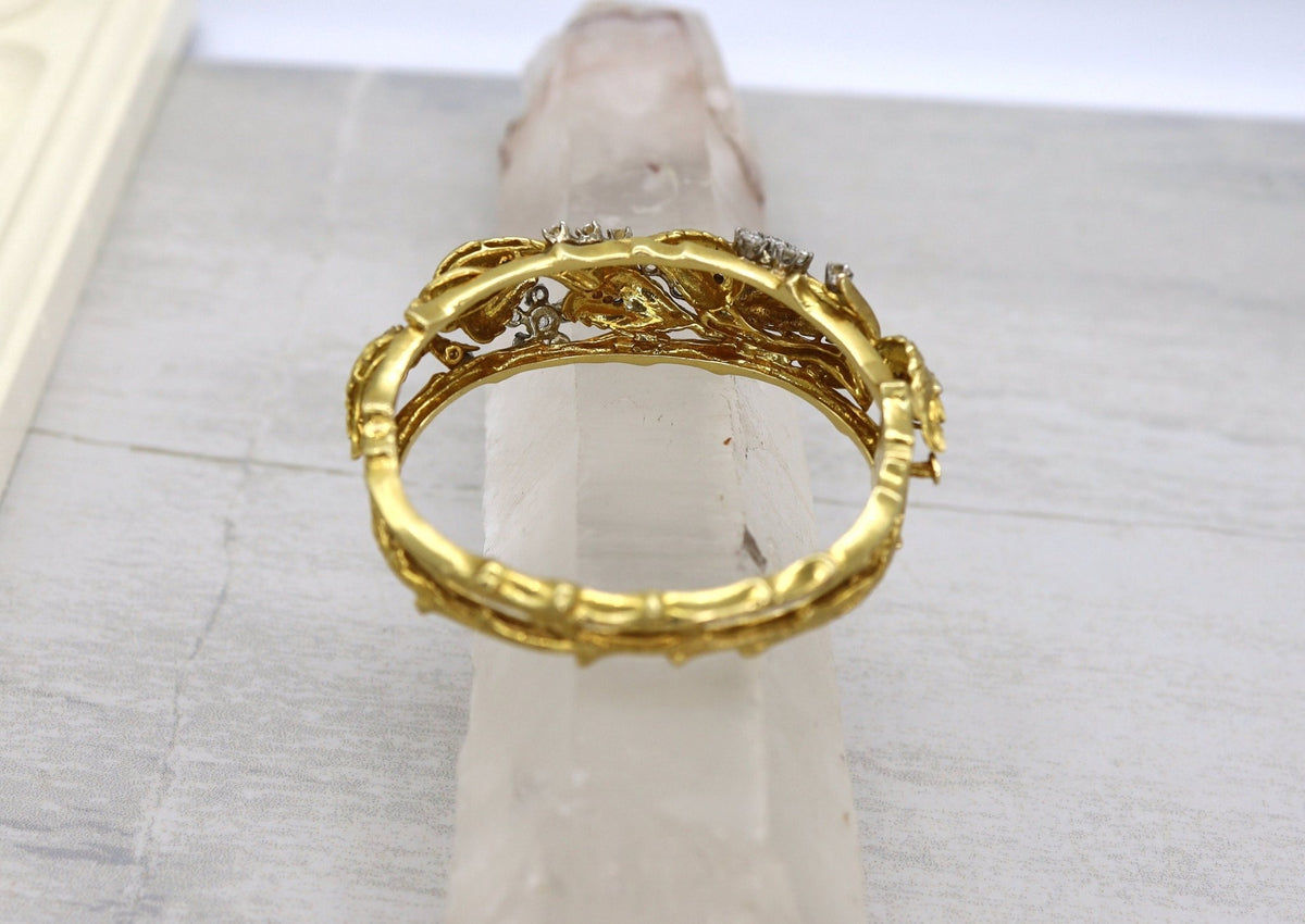 Jack Gutschneider 18k Diamond Bangle Ca. 1950 - Petra Star