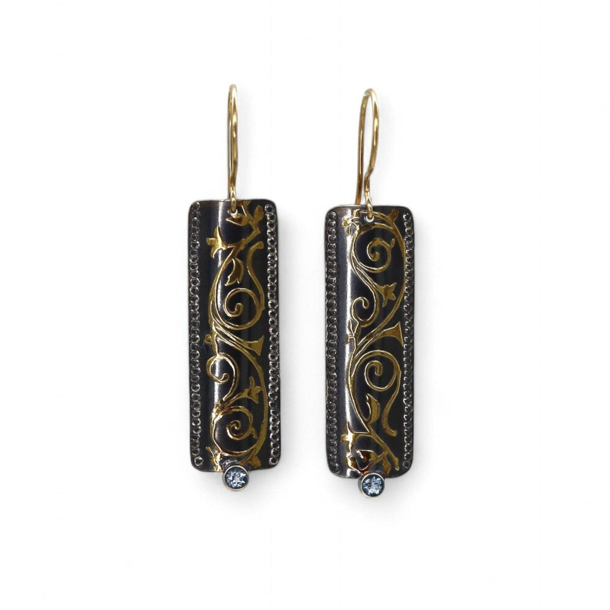 Keum-Boo Rectangular Vine Earrings - Petra Star