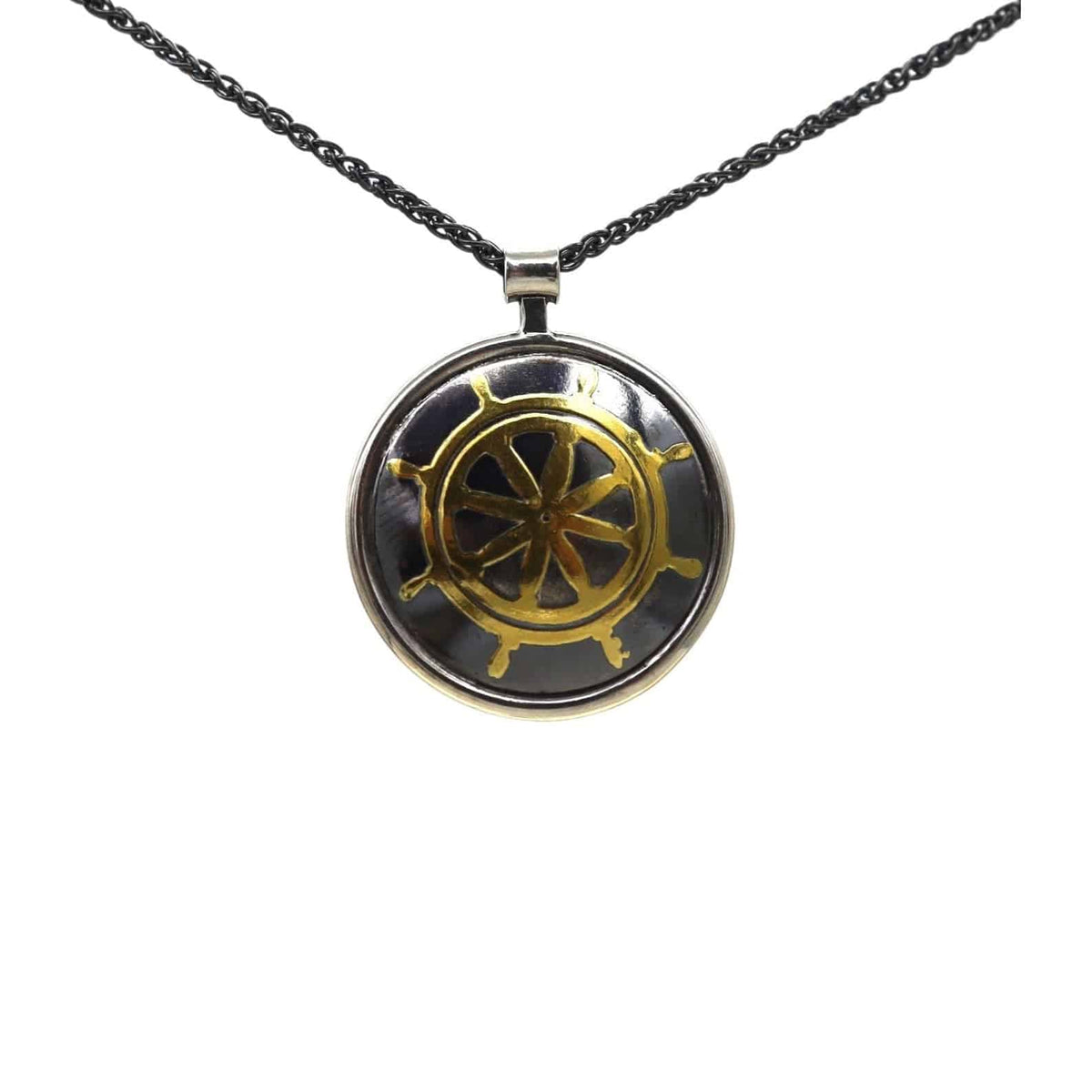 Keum-Boo Ship Wheel Pendant Necklace - Petra Star
