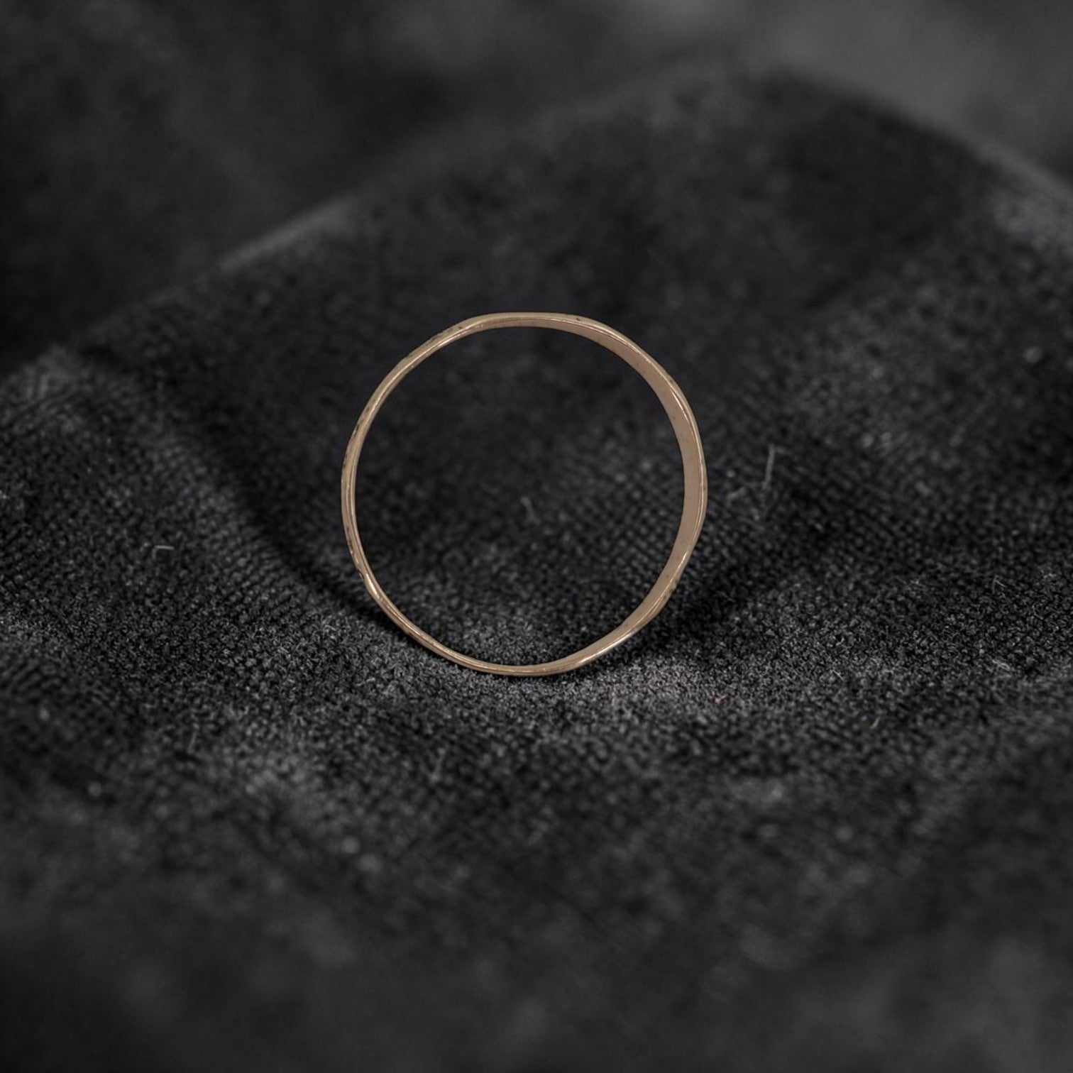 Late Victorian Pink Gold Cigar Band Ring | 10K Embossed Scroll | Antique Estate Band | Size 5 | Petra Star - Petra Star