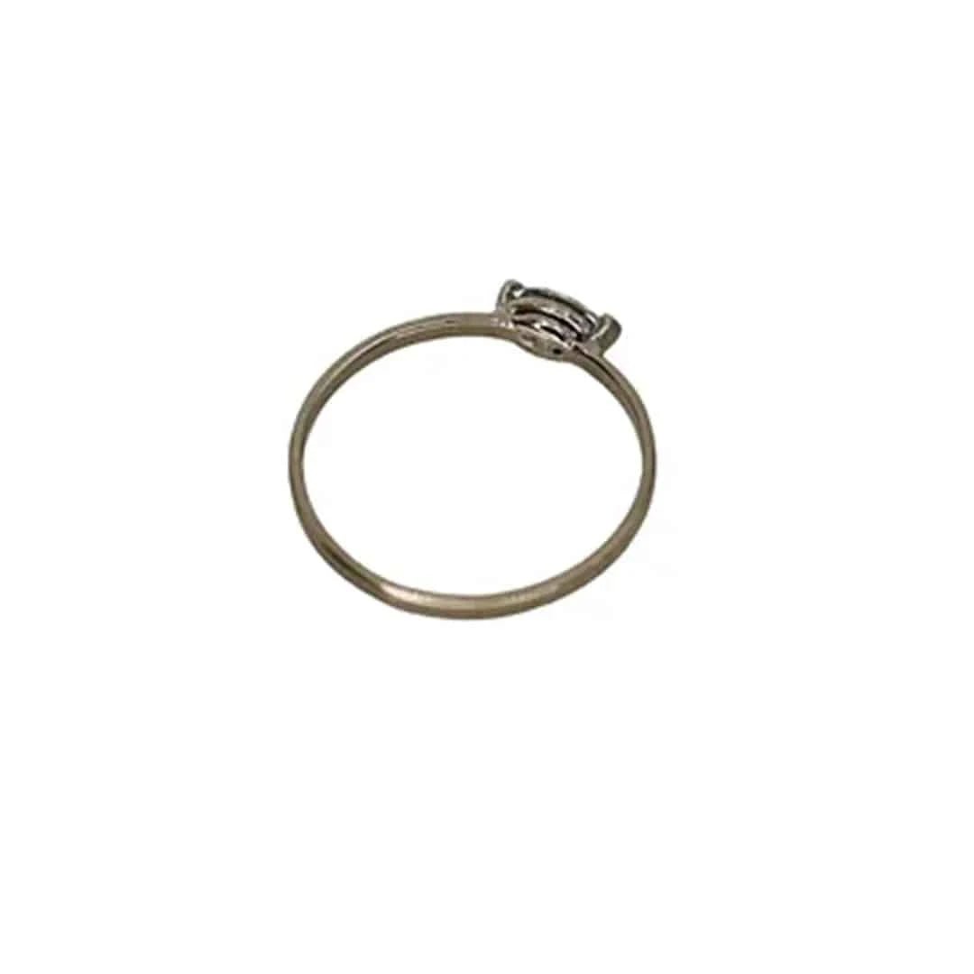 Marquise Diamond Solitaire Ring – 14k White Gold | Minimalist Engagement Ring - Petra Star