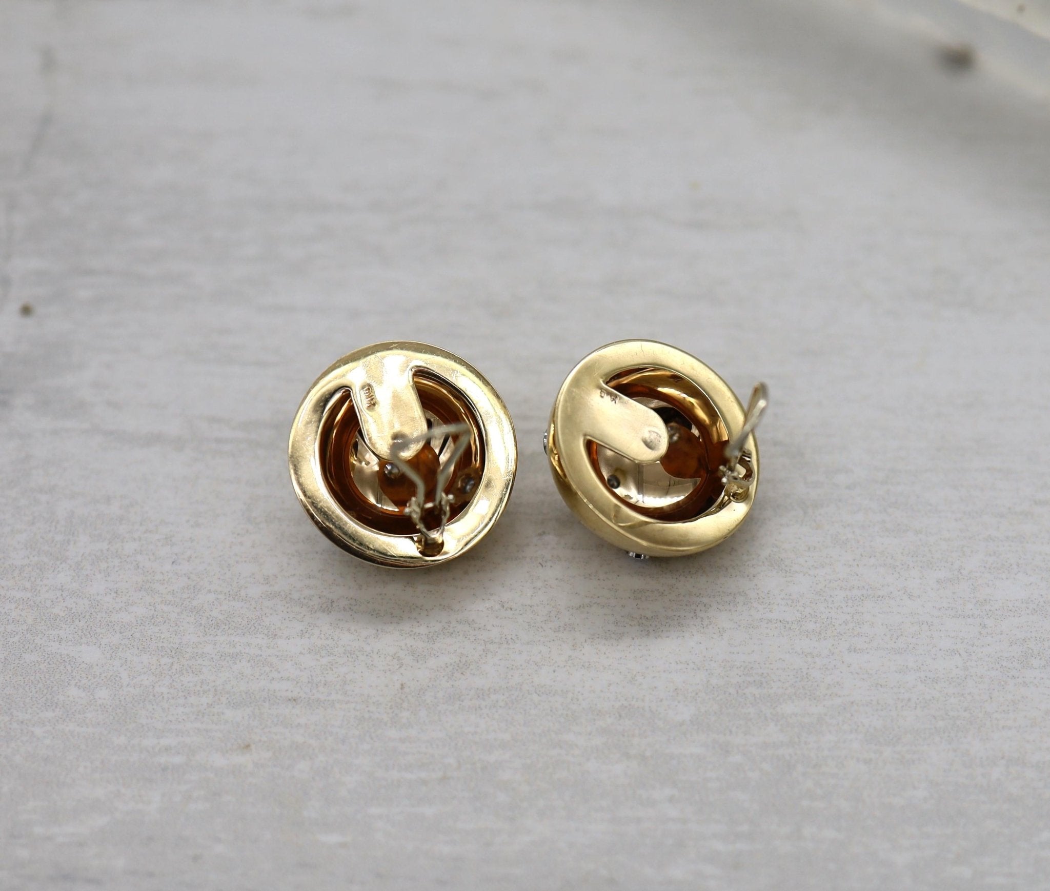Mid-Century 14k Yellow Gold Diamond Clip-On Earring - Petra Star
