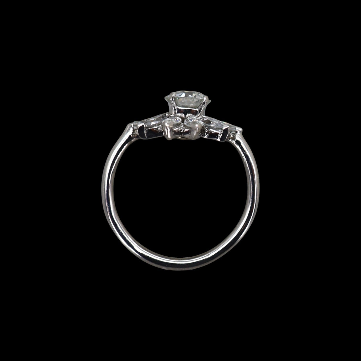 Mid-Century Platinum Diamond Ballerina Ring - Petra Star