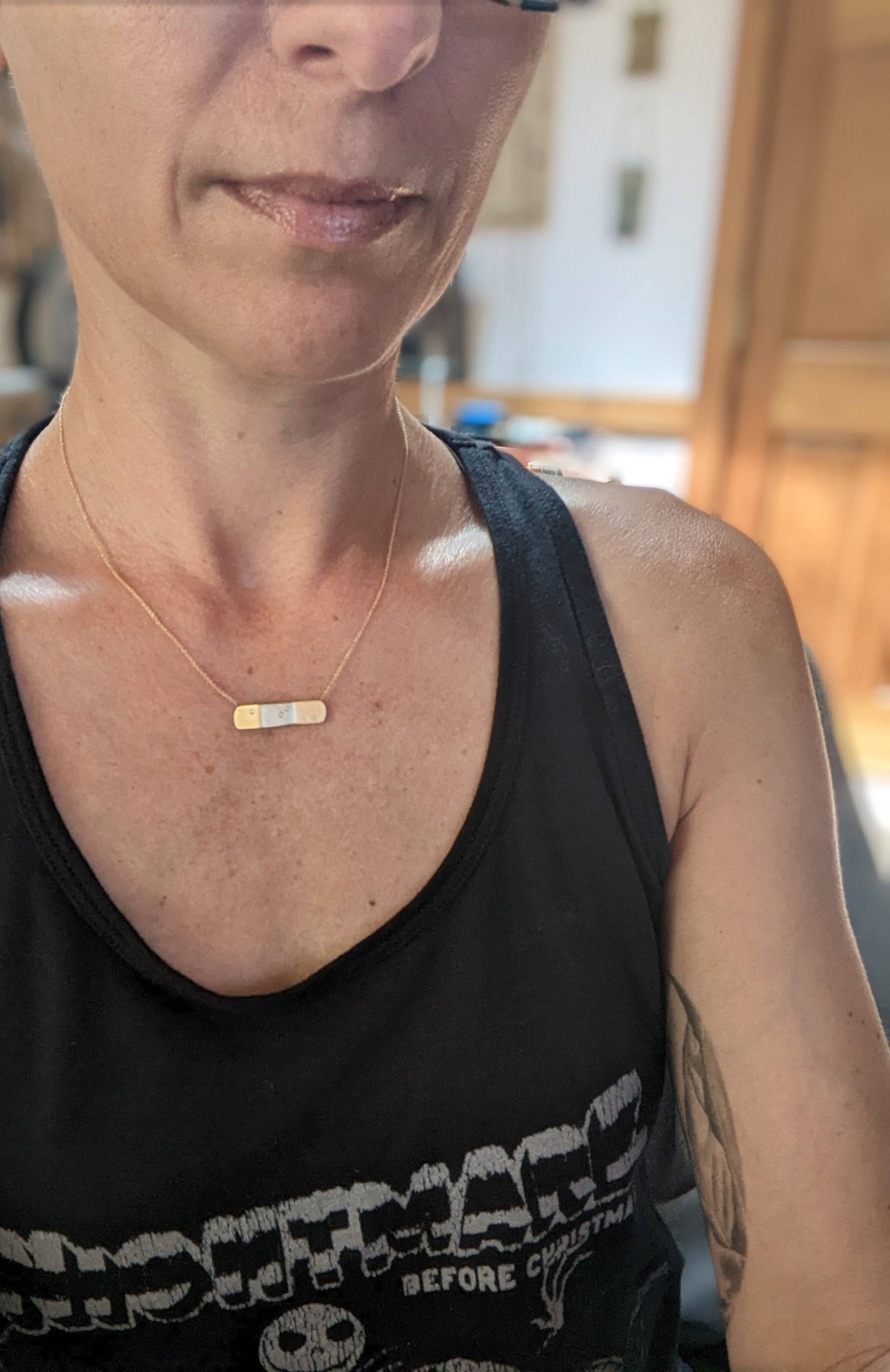 Modernistic Geometric Diamond Bar Necklace - Petra Star
