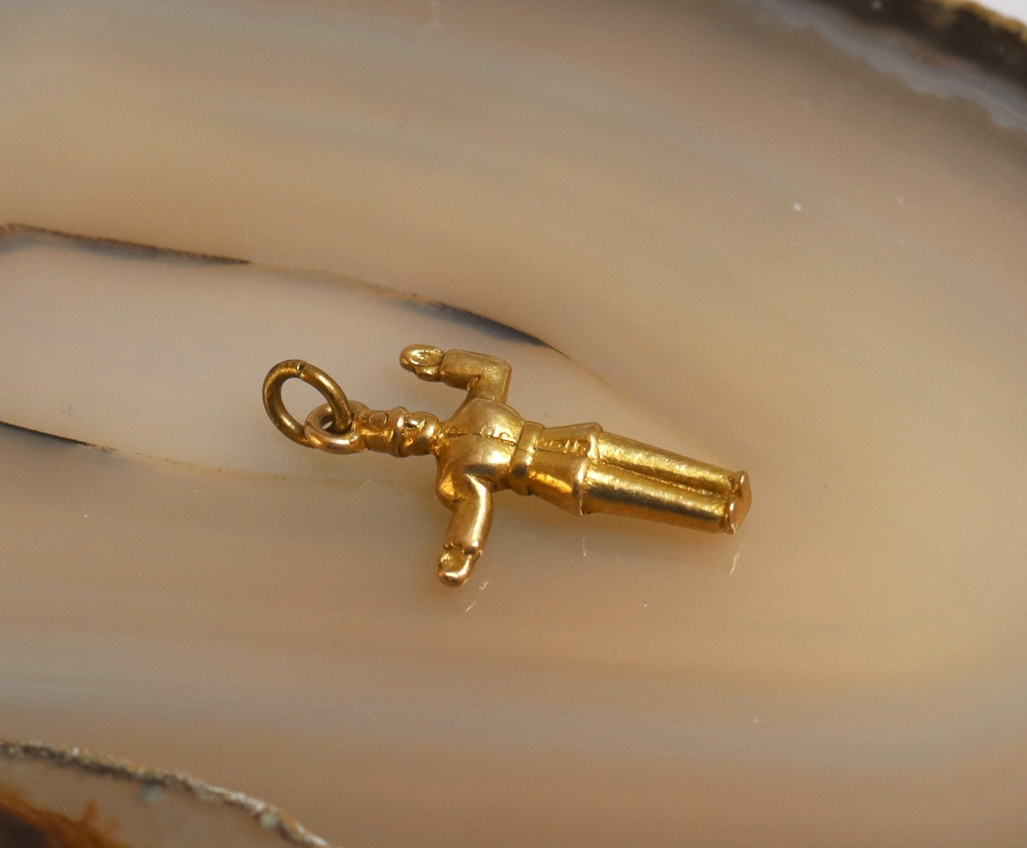 Mr Plod the Policeman, Directing Traffic Charm Hallmarked 1950s 9k Solid Gold - Petra Star