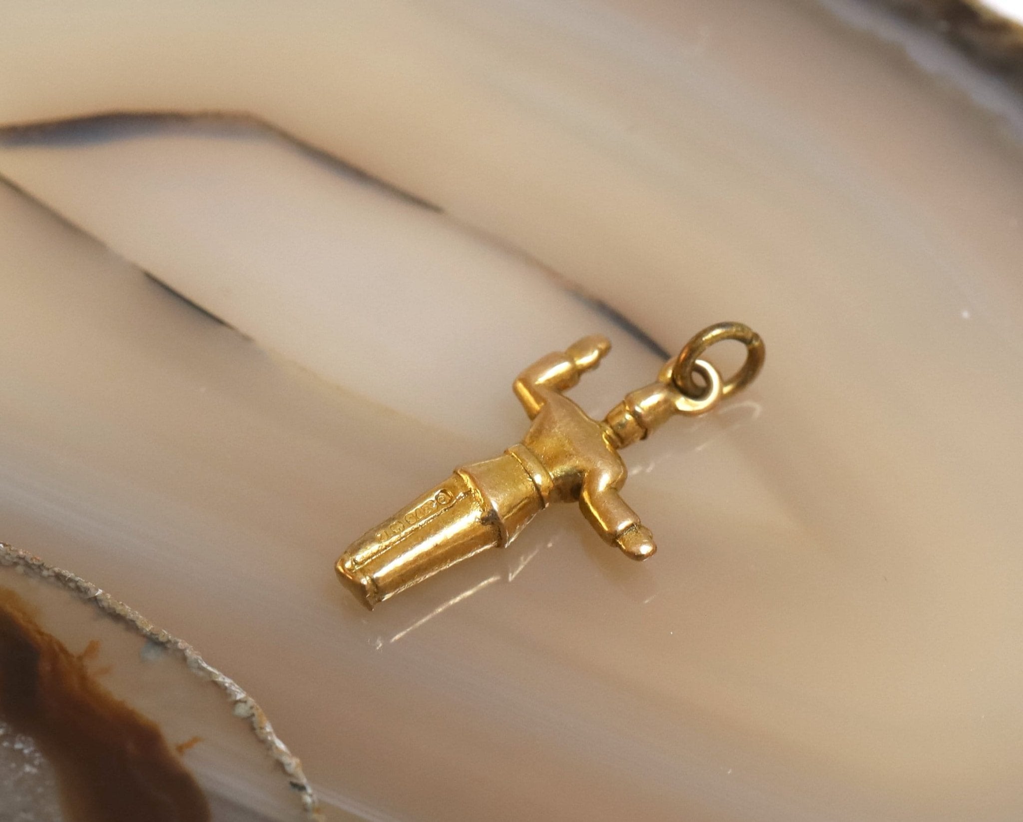 Mr Plod the Policeman, Directing Traffic Charm Hallmarked 1950s 9k Solid Gold - Petra Star