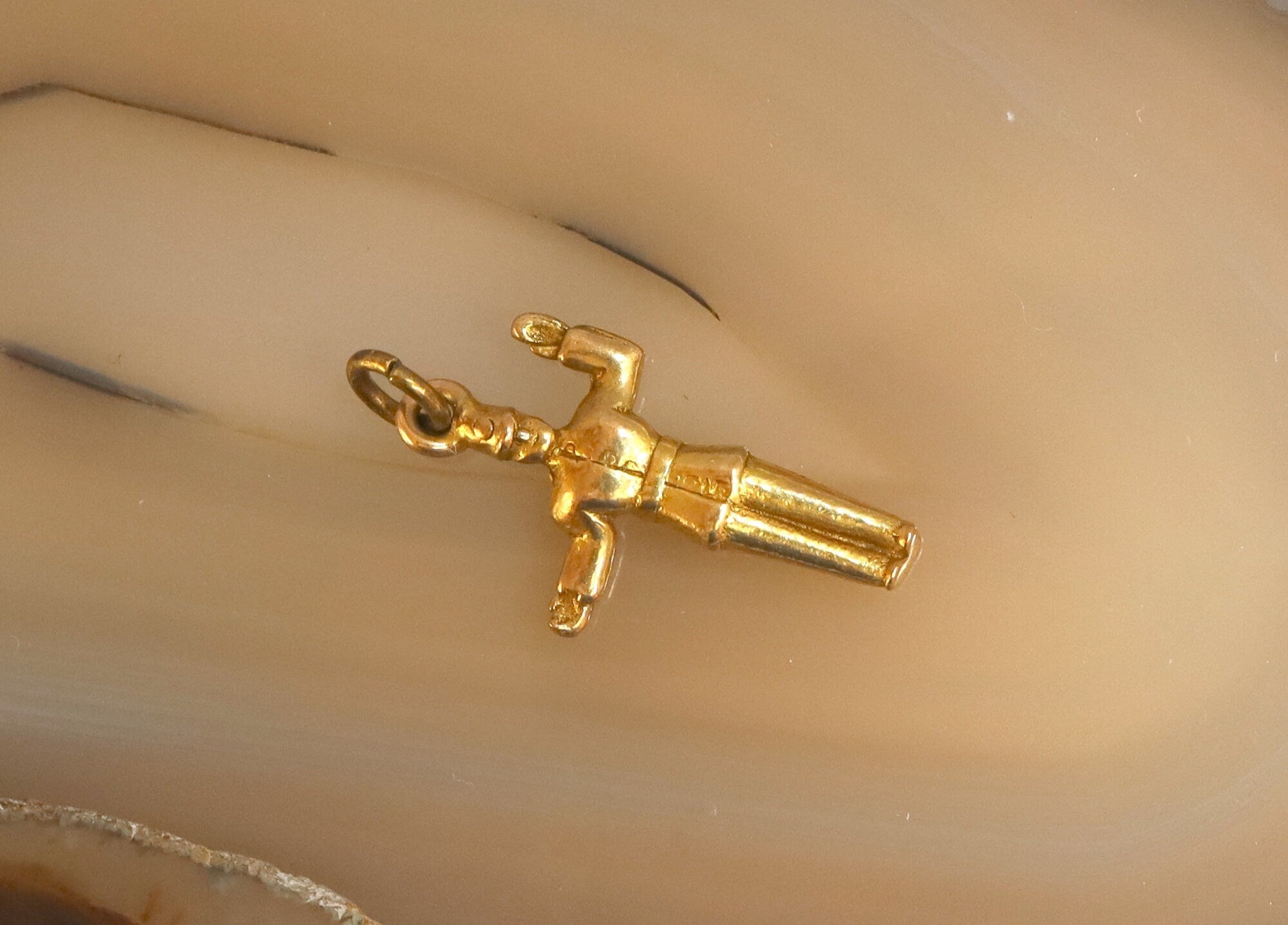 Mr Plod the Policeman, Directing Traffic Charm Hallmarked 1950s 9k Solid Gold - Petra Star