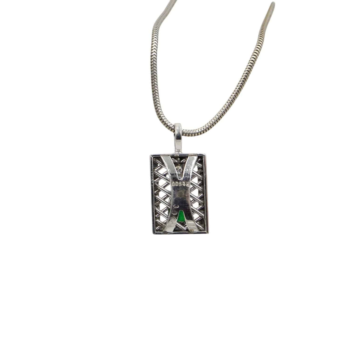 Natural Emerald and Diamond Drop Pendant in Platinum - Petra Star