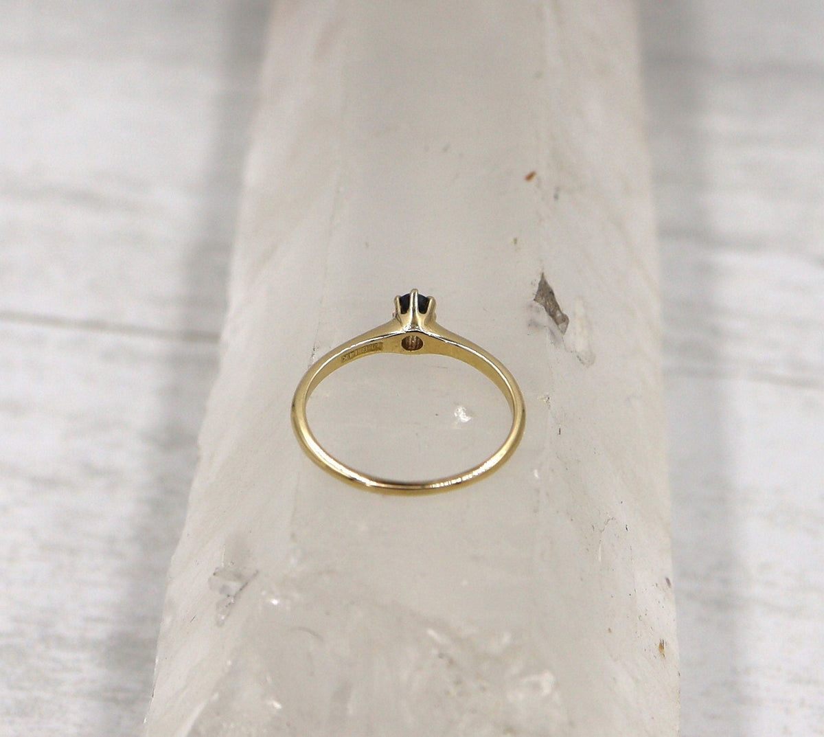 Ostby & Barton Victorian Sapphire Solitaire Ring in 14k Gold - Petra Star