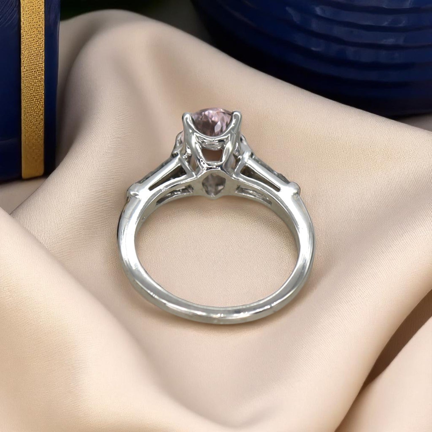 Pear-Shaped Morganite & Diamond Art Deco Ring - Petra Star