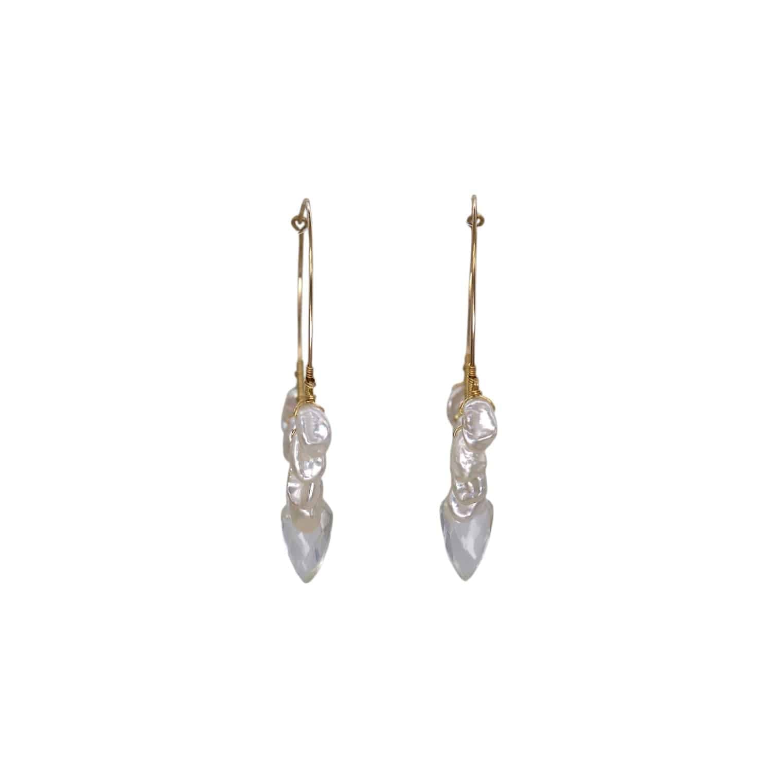 Pearl and Crystal Chandelier Earrings - Petra Star