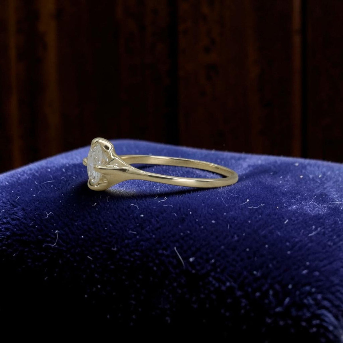 Petra Star Bridal Belcher Solitaire Engagement Ring — Reclaimed Antique Diamond, GIA Certified - Petra StarEngagement Ring