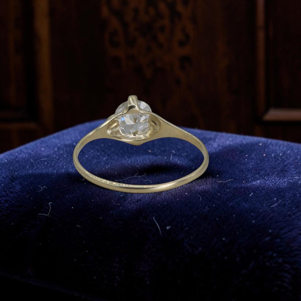 Petra Star Bridal Belcher Solitaire Engagement Ring — Reclaimed Antique Diamond, GIA Certified - Petra StarEngagement Ring