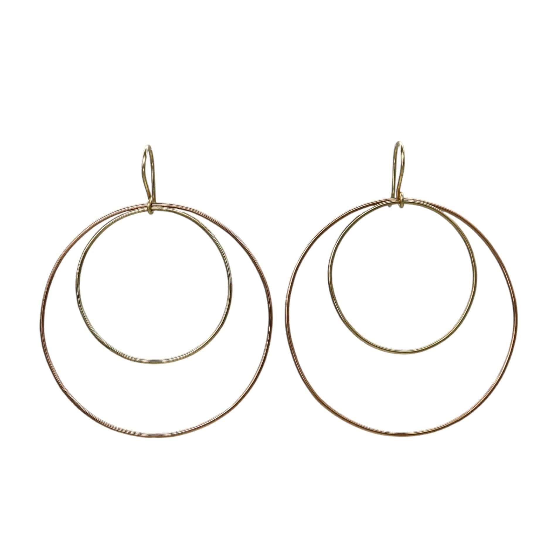 Petra Star Hoopla Hoops – Double-Independent Moving Bi-Color 14k Gold Hoops - Petra Star