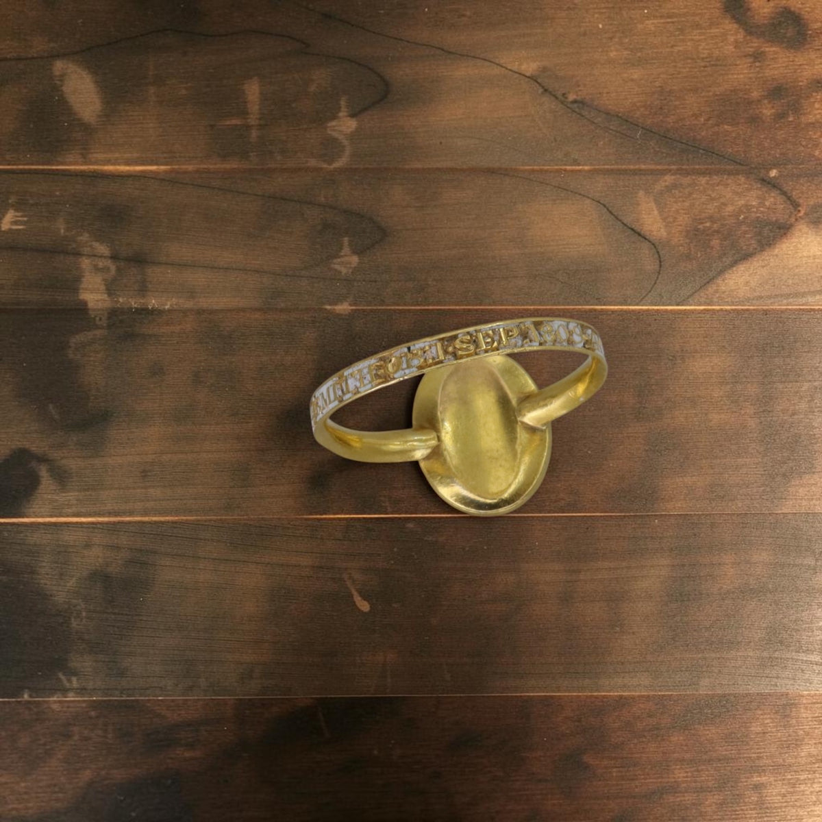 Rare Georgian White Enamel Memento Mori Mourning Ring, 18k Gold, Dated 1809