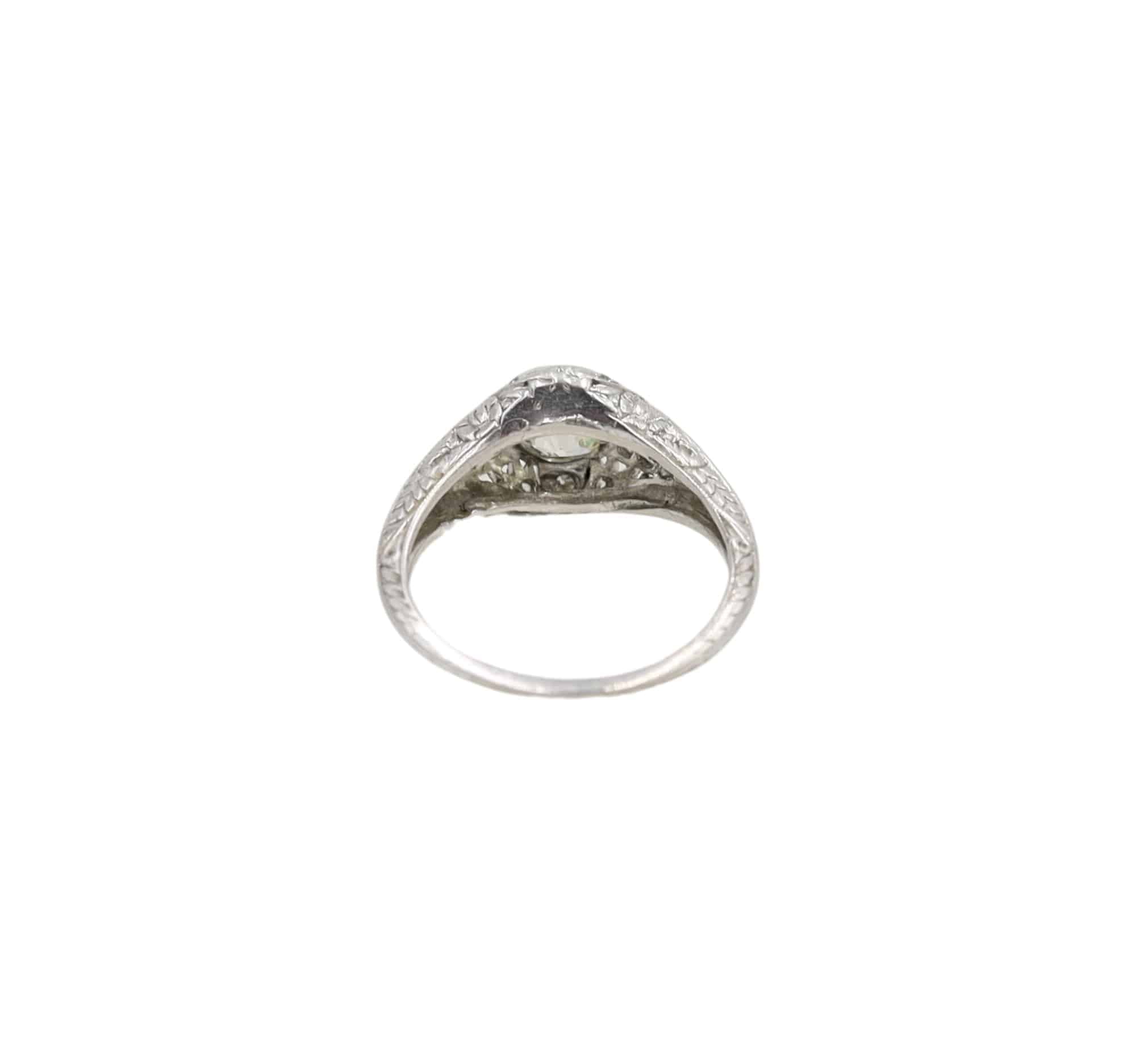 Platinum Art Deco Engagement Ring - Petra Star