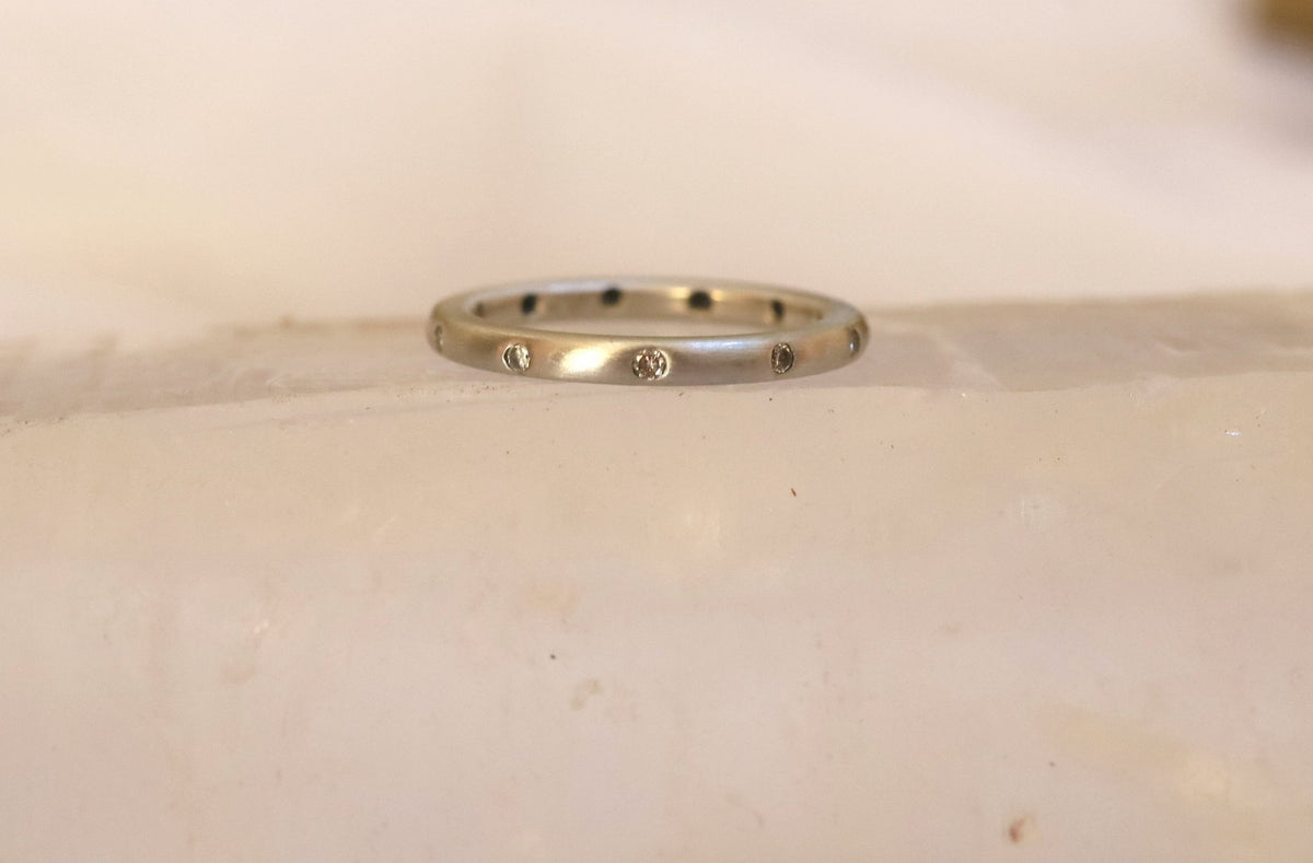 Platinum Diamond Eternity Band with Flush-Set Diamonds (Made to Order) - Petra Star