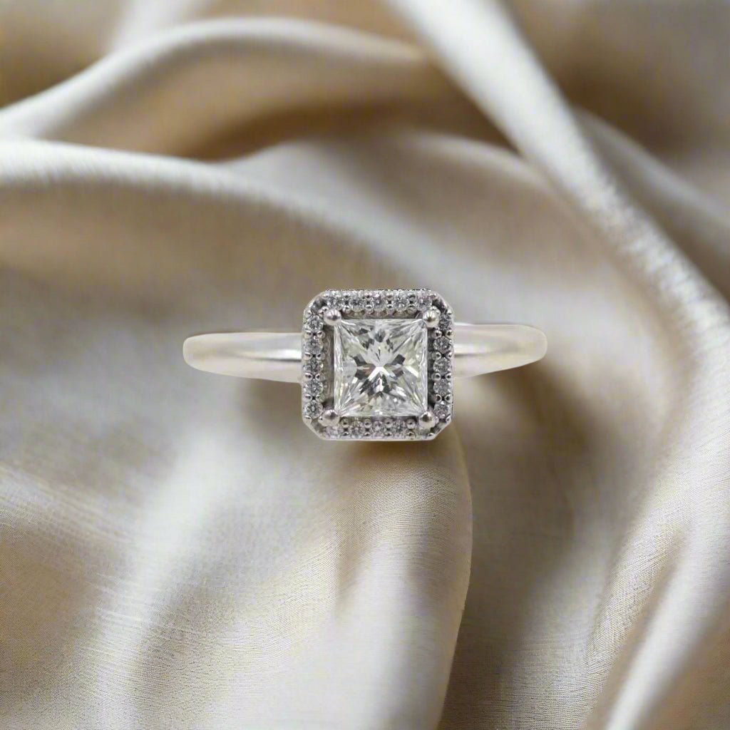 Princess-Cut Diamond Halo Ring - Petra Star