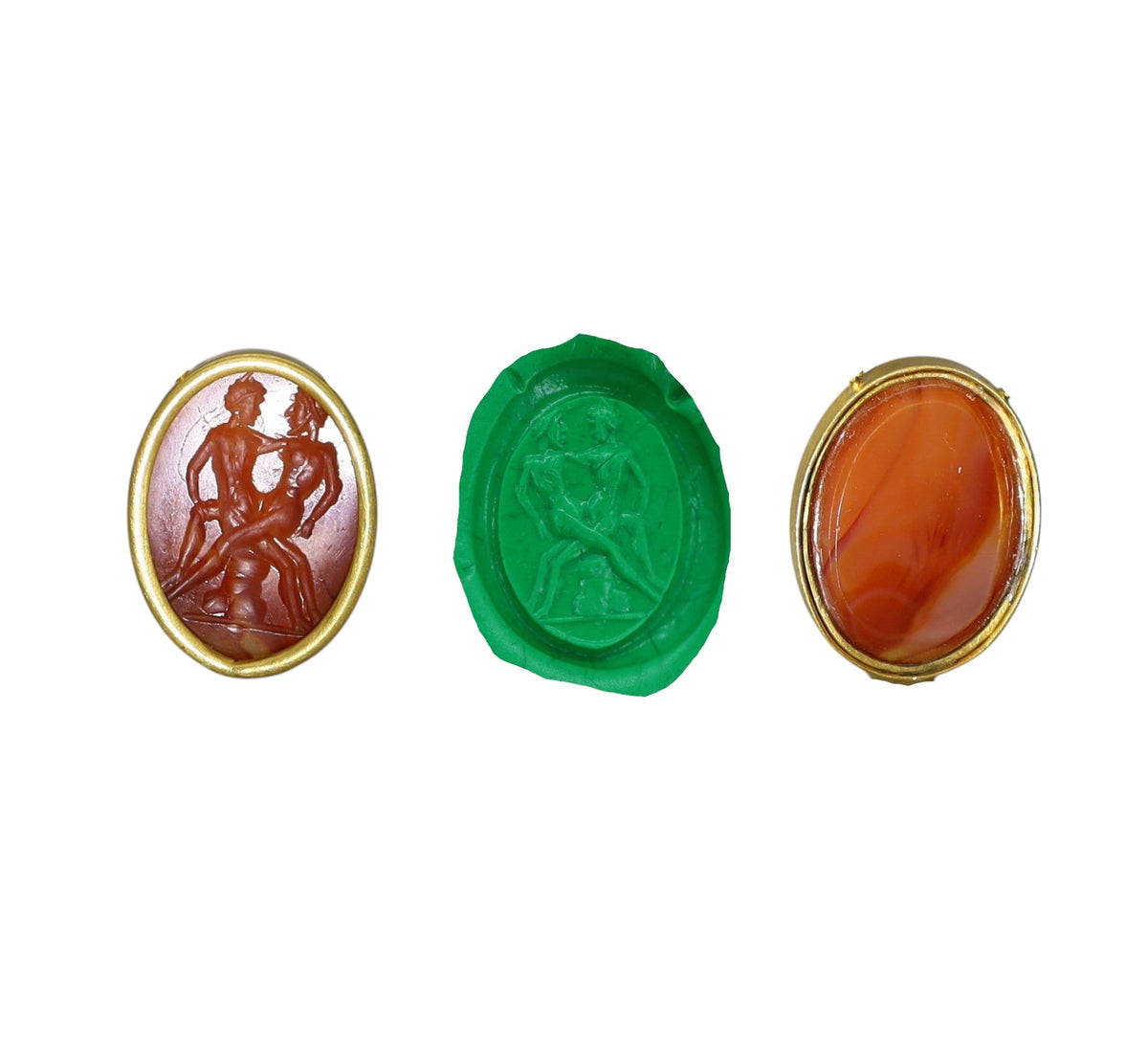 Rare Antique Carnelian Erotic Intaglio Pendant 14k Gold - Petra Star