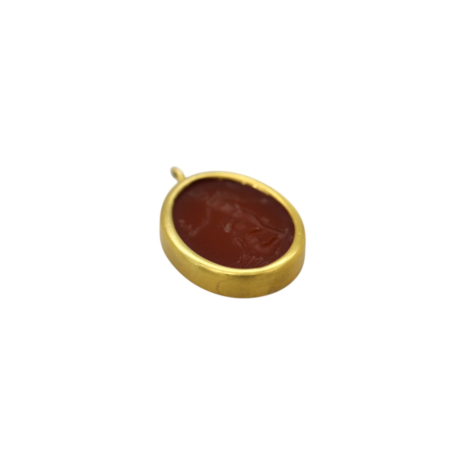 Rare Antique Carnelian Erotic Intaglio Pendant 14k Gold - Petra Star