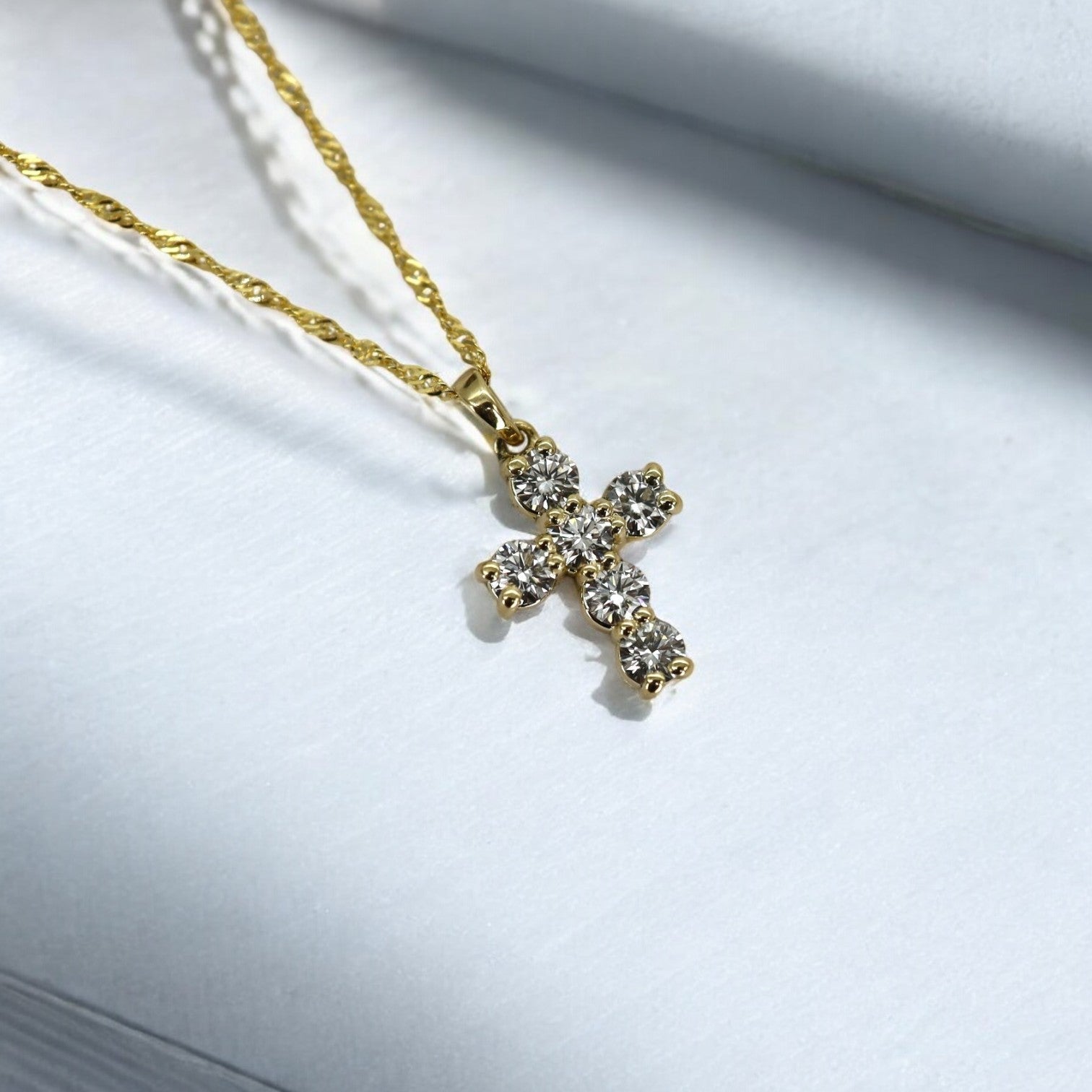 Reclaimed Diamond Cross Pendant | 14k Gold | 0.74 CTW Round Brilliant | Petra Star - Petra Star