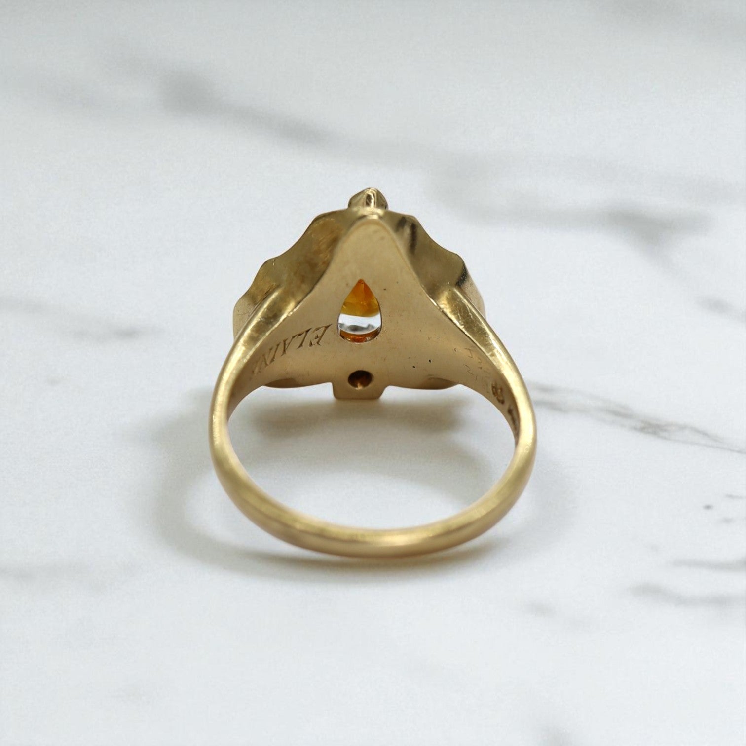 Retro Citrine Heart Ring - Petra Star