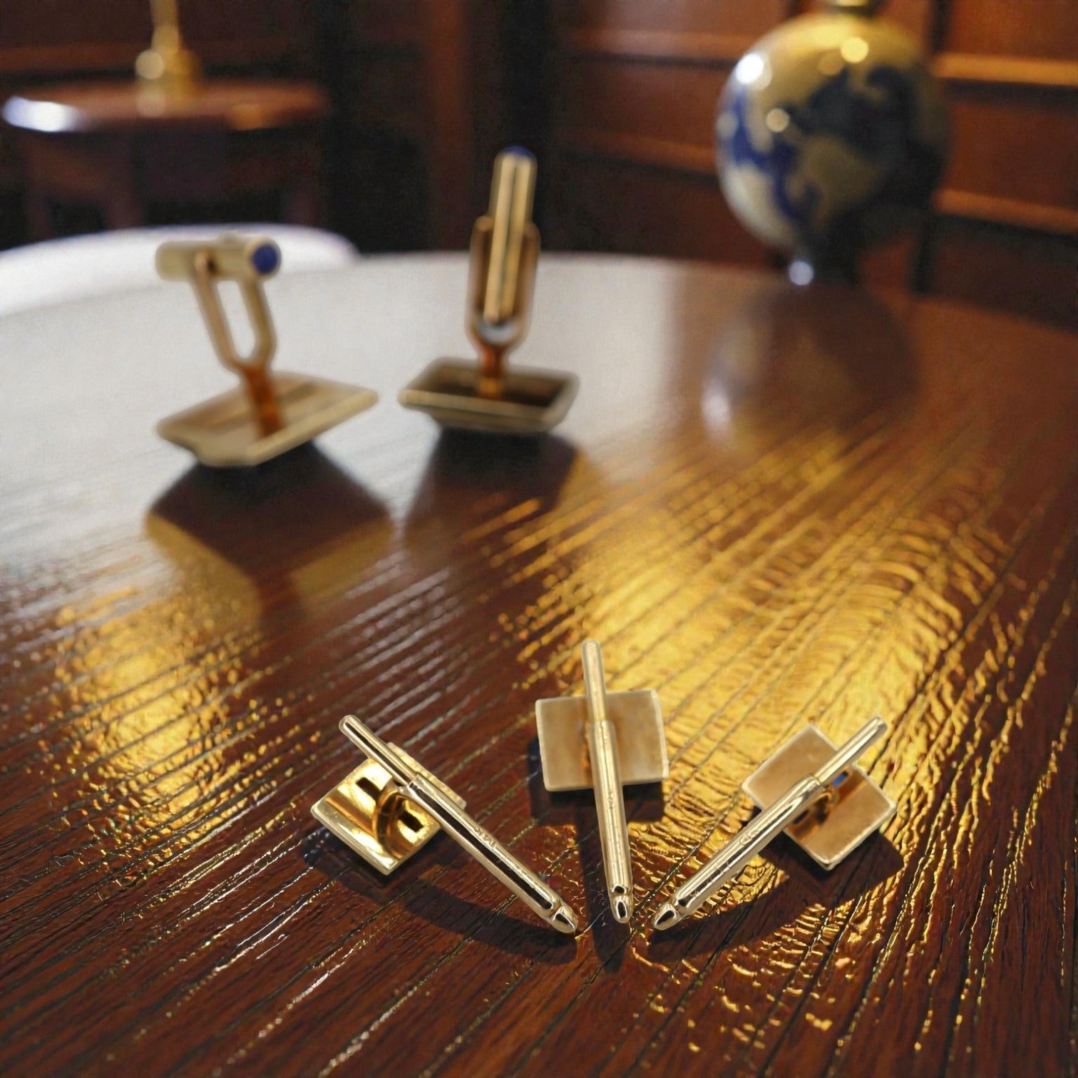 Retro Sapphire Cufflinks Tuxedo Set - Petra Star