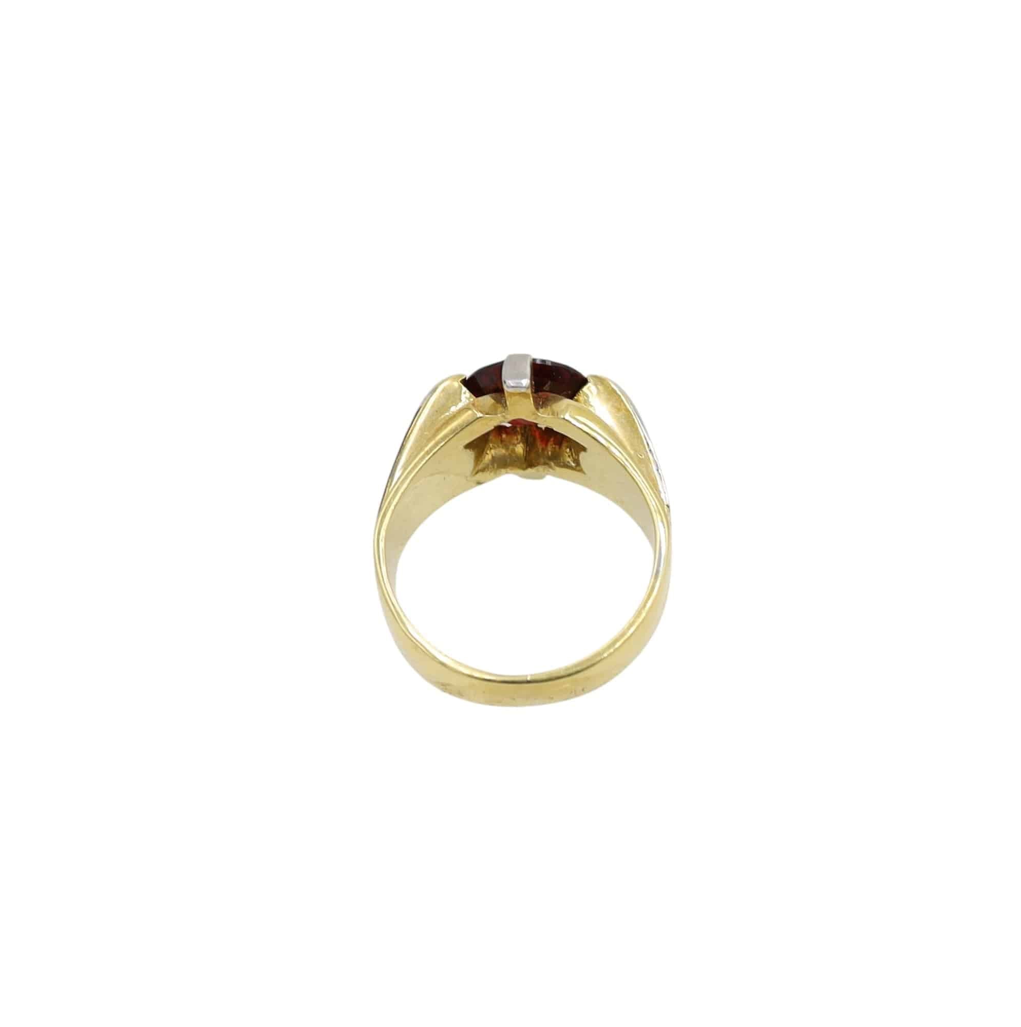 Retro-Style Men’s Ring in Platinum & 18k Gold with Rhodolite Garnet - Petra Star