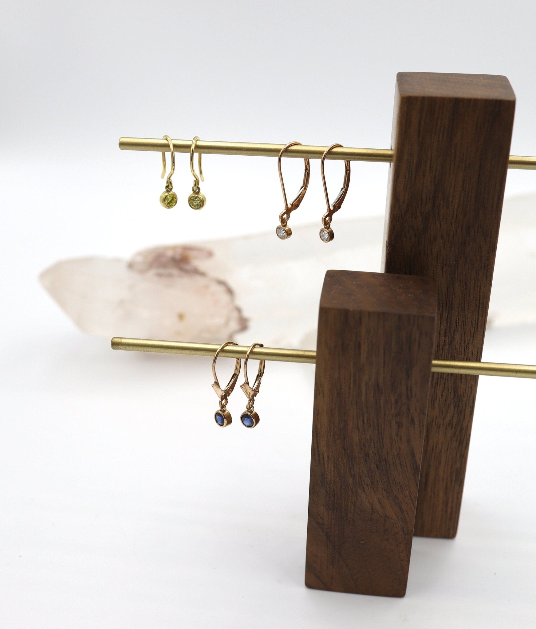 Rose Gold Sapphire Earrings - Petra Star