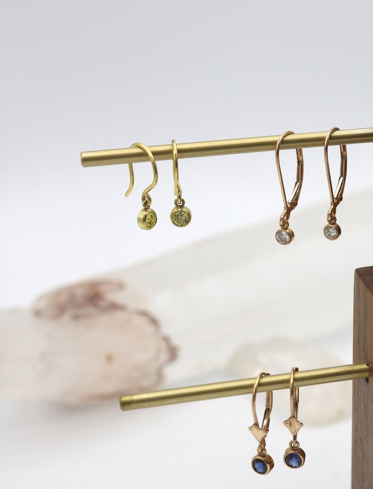 Rose Gold Sapphire Earrings - Petra Star