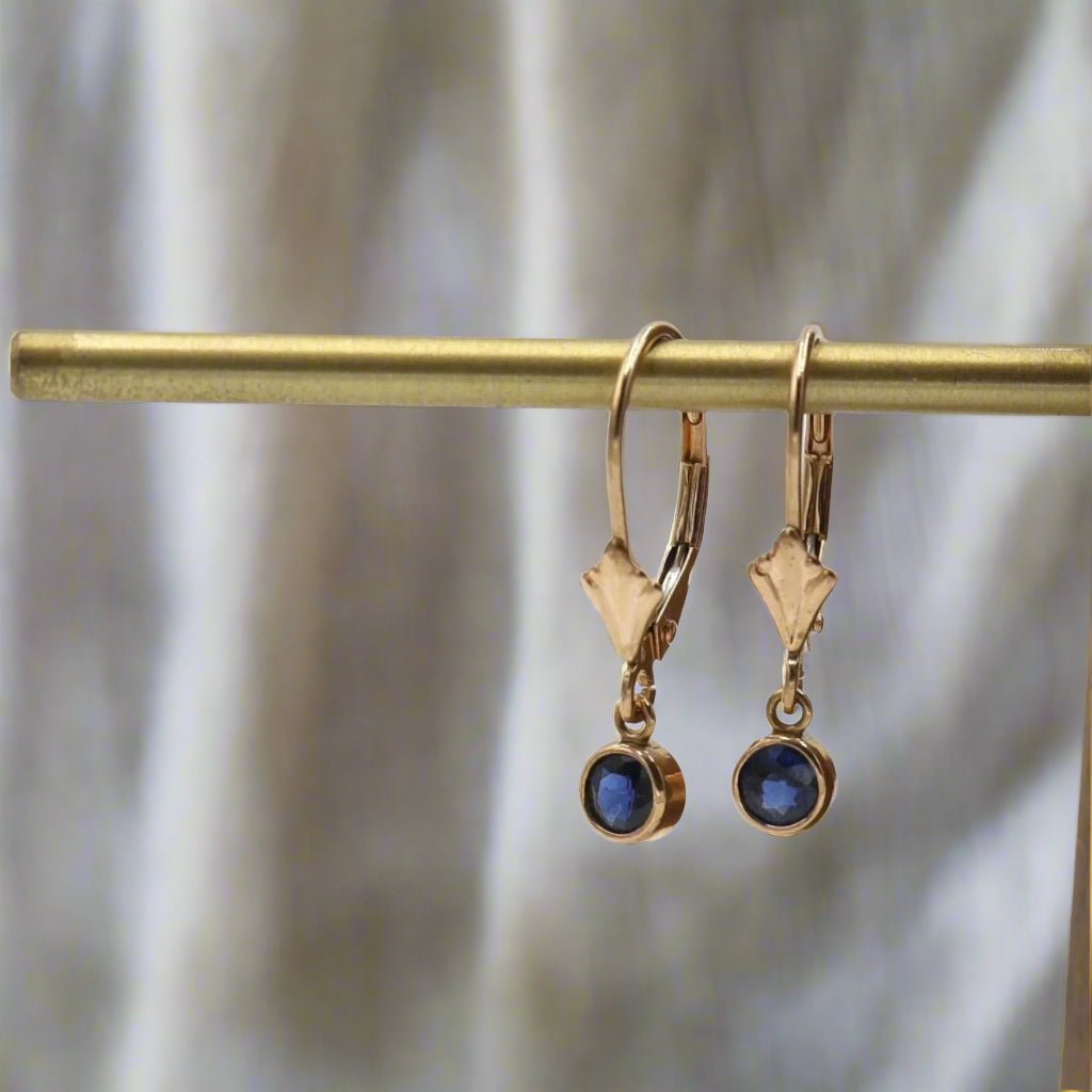 Rose Gold Sapphire Earrings - Petra Star
