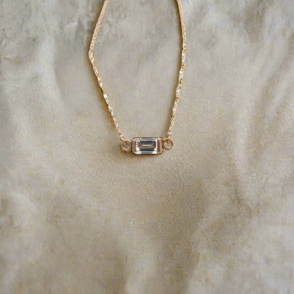 diamond necklace baguette