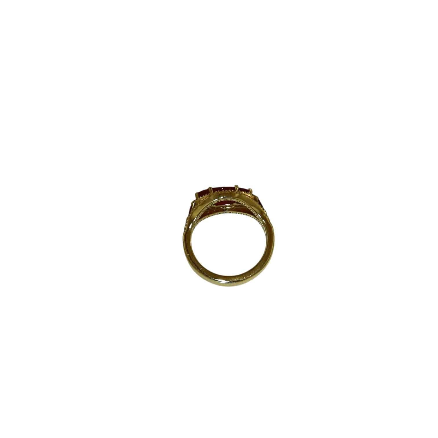 Ruby Halo Ring in 18k Gold - Petra Star