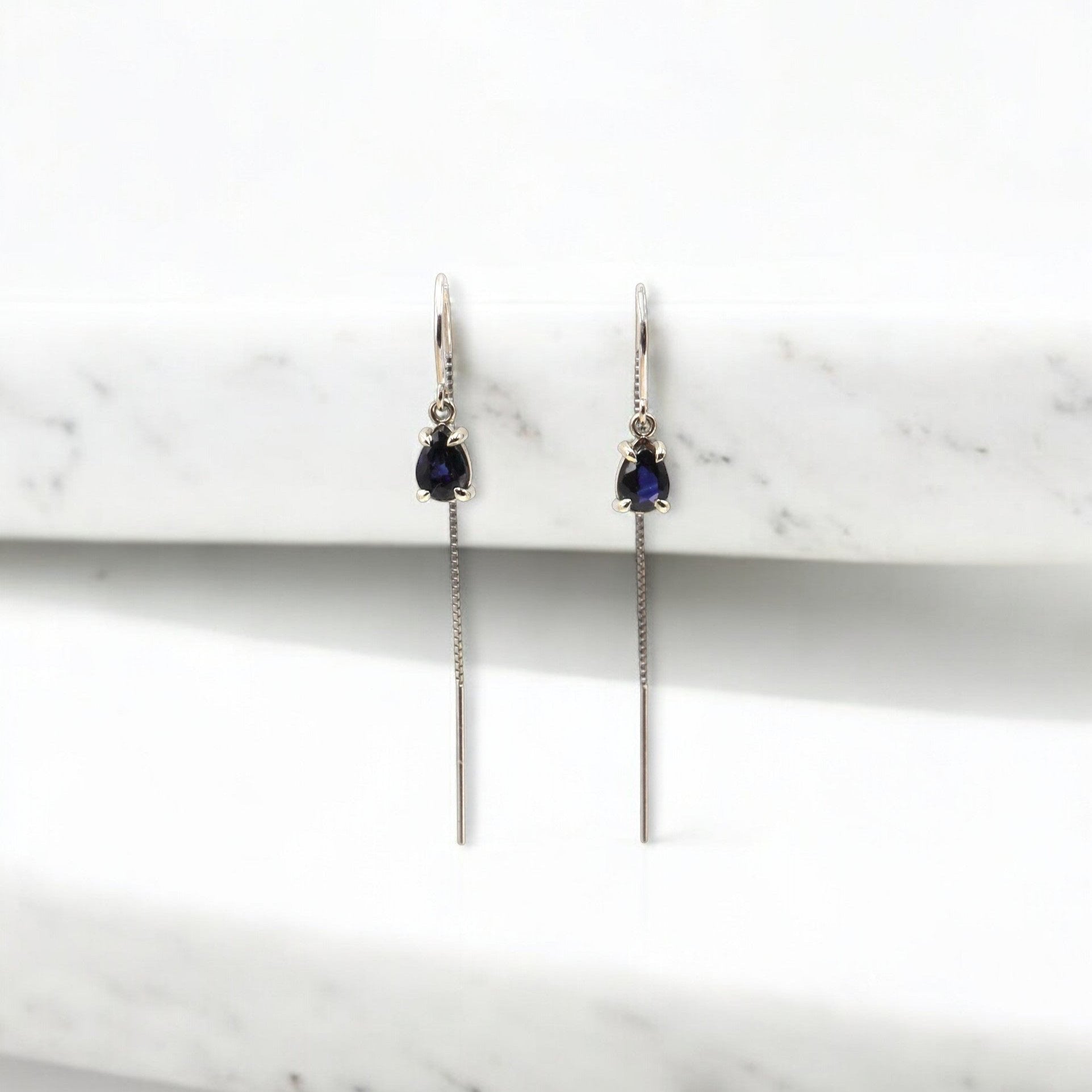 Sapphire Threaders in 14k White Gold - Petra Star