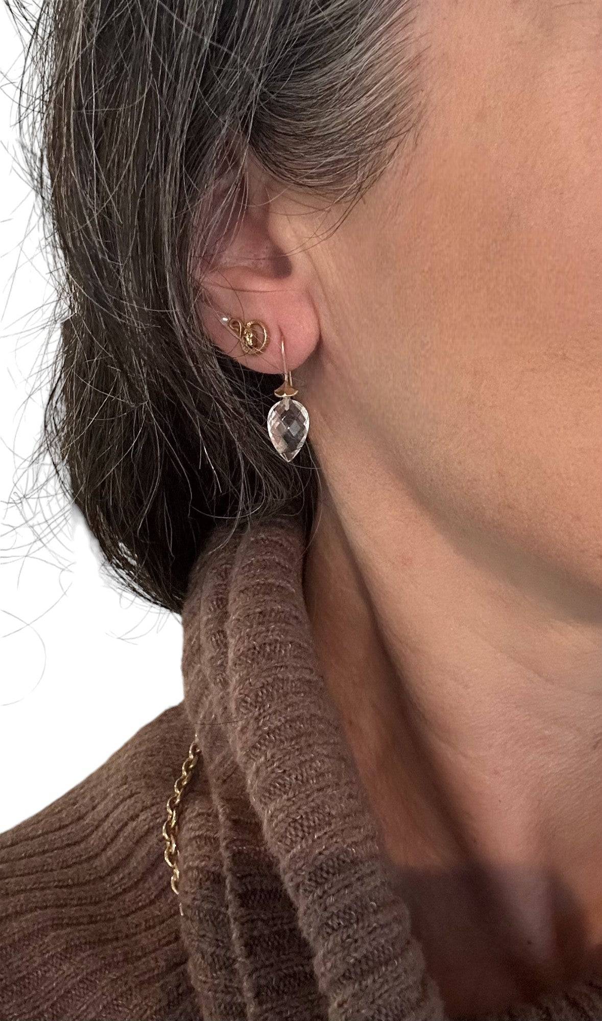 Simple Bug Earrings in 14k Gold - Petra Star