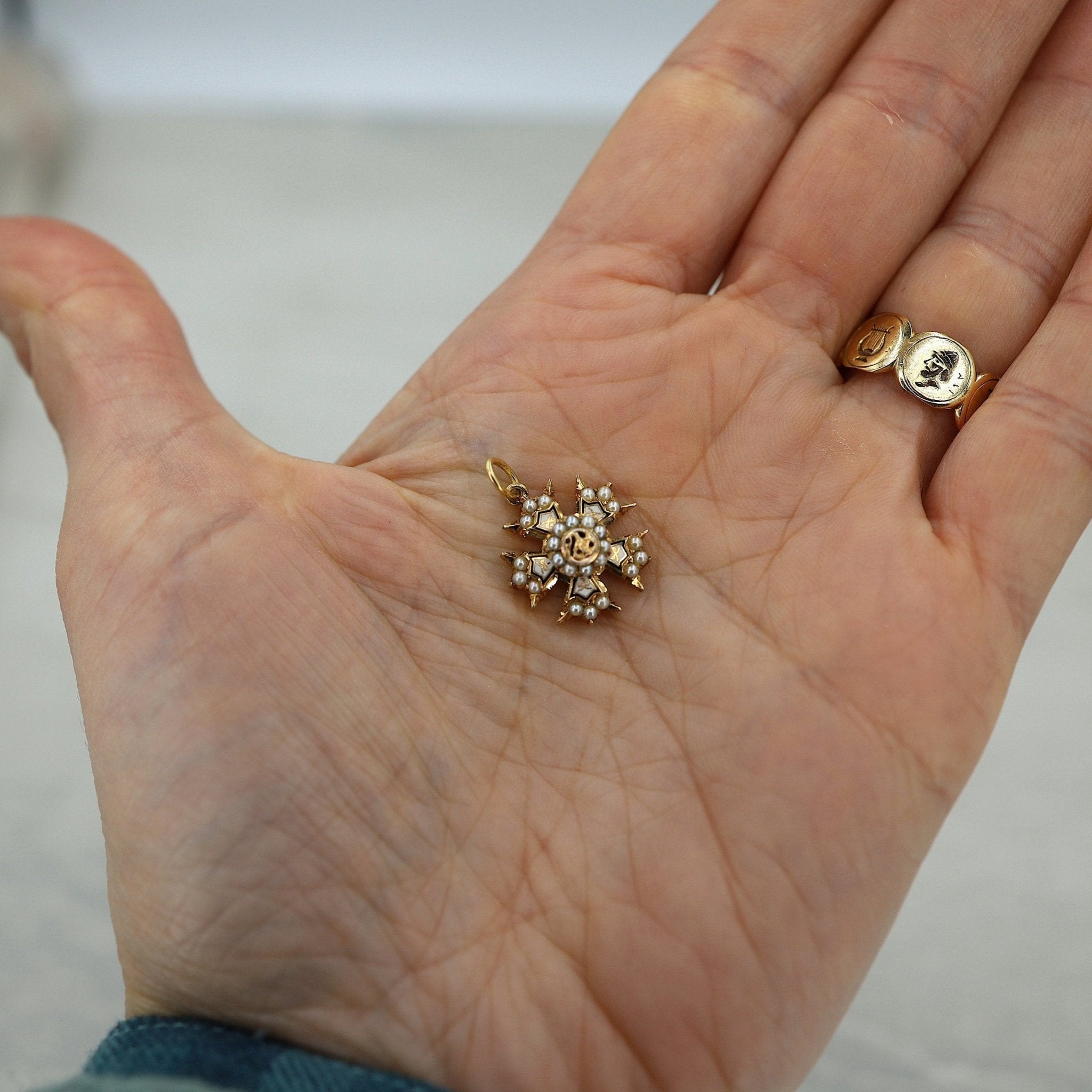 Sorority Pendants 14k Gold Vintage Circa 1940 - Petra Star