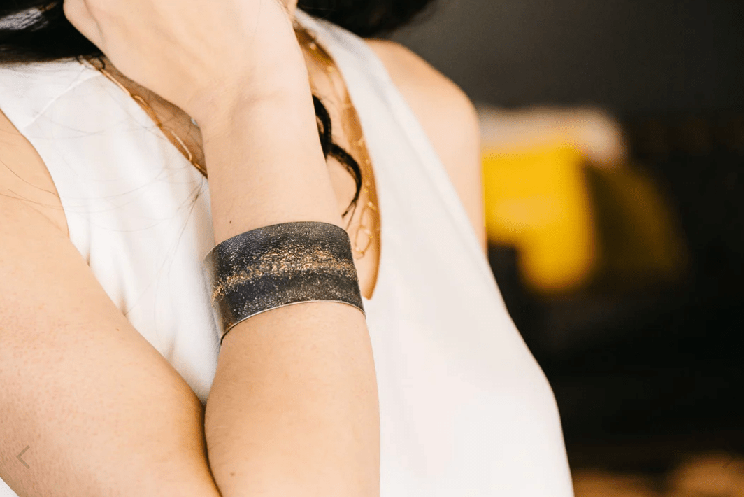 Starry Night Cuff—22k Gold Fused with Oxidized Silver - Petra Star