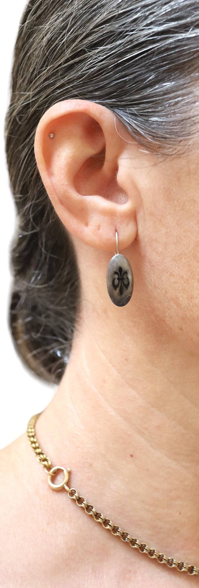 Sterling Silver Art Nouveau Fleur-de-Lys Earrings - Petra Star