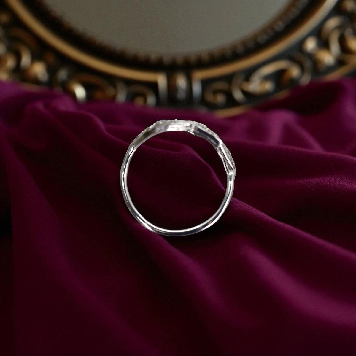 Transformed Mid-Century Platinum & Diamond Leaf Ring - Petra StarRing