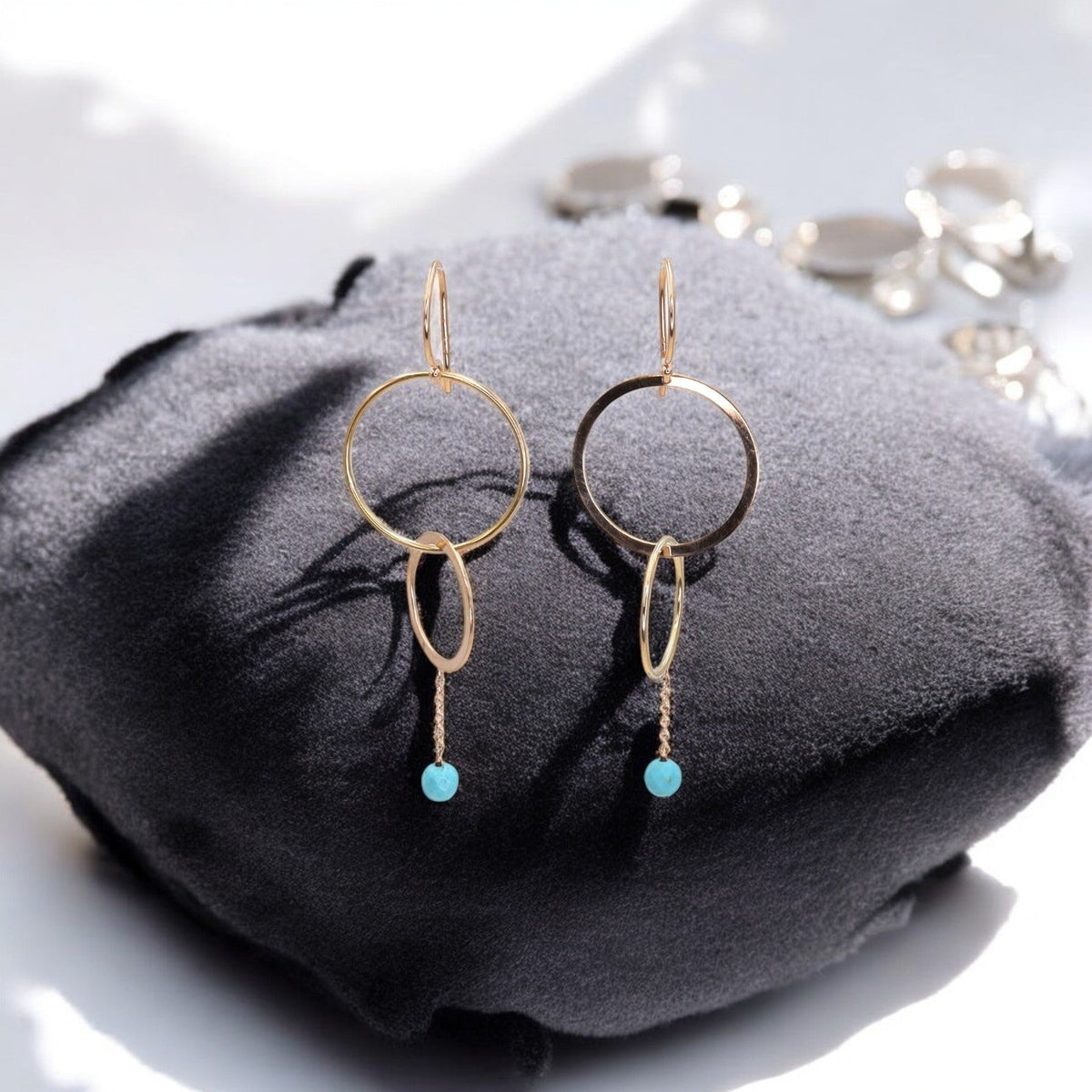 Turquoise Hoop Earrings - Petra Star