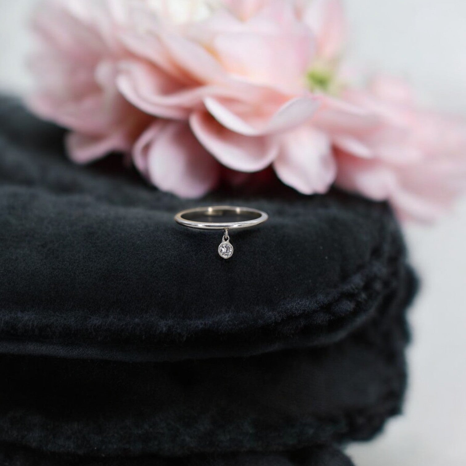 Upcycled, Antique-Inspired 14k Gold Diamond Charm Ring - Petra Star
