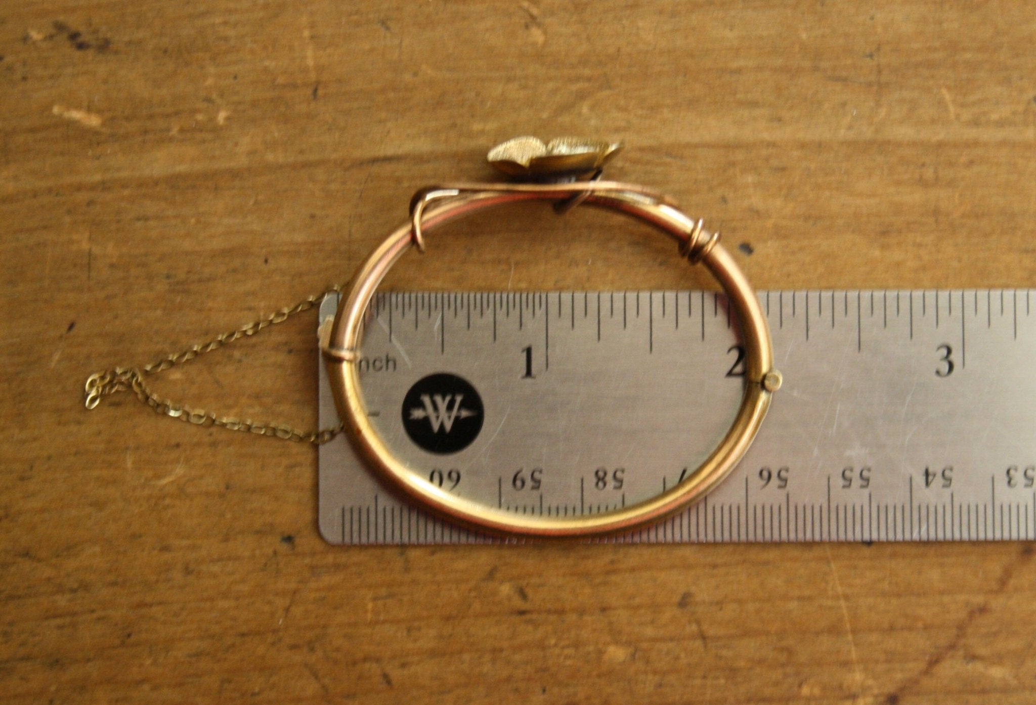 Victorian Bangle Bracelet Gold Filled Flower Bangle Bracelet Childs Size - Petra Star