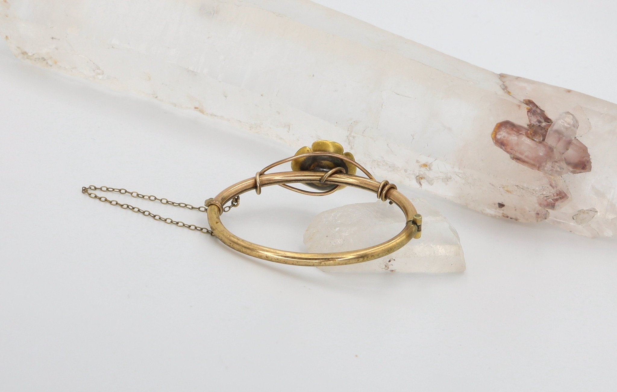 Victorian Bangle Bracelet Gold Filled Flower Bangle Bracelet Childs Size - Petra Star