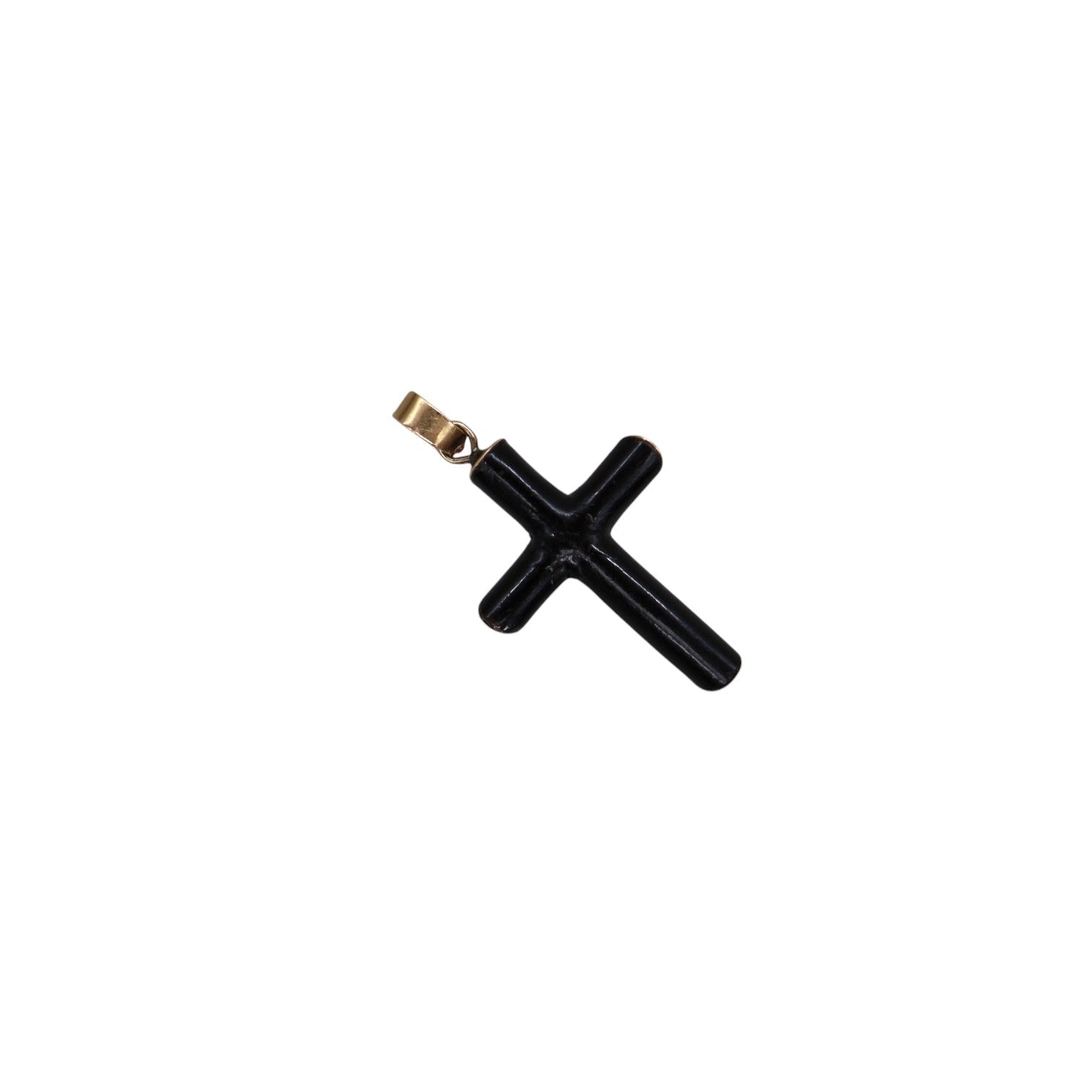 Victorian Black Enamel Cross 10k Gold - Petra Star