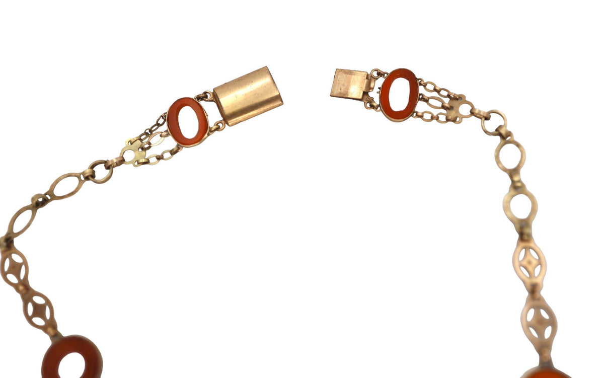 Victorian Carnelian Bib/Festoon Necklace - Petra Star
