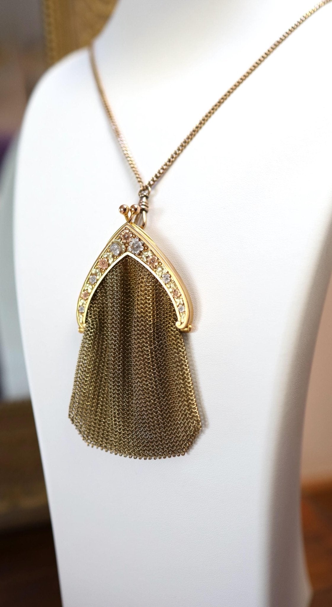 Victorian Coin Purse Pendant in 14k Gold (A. Frankfield & Co.) - Petra Star