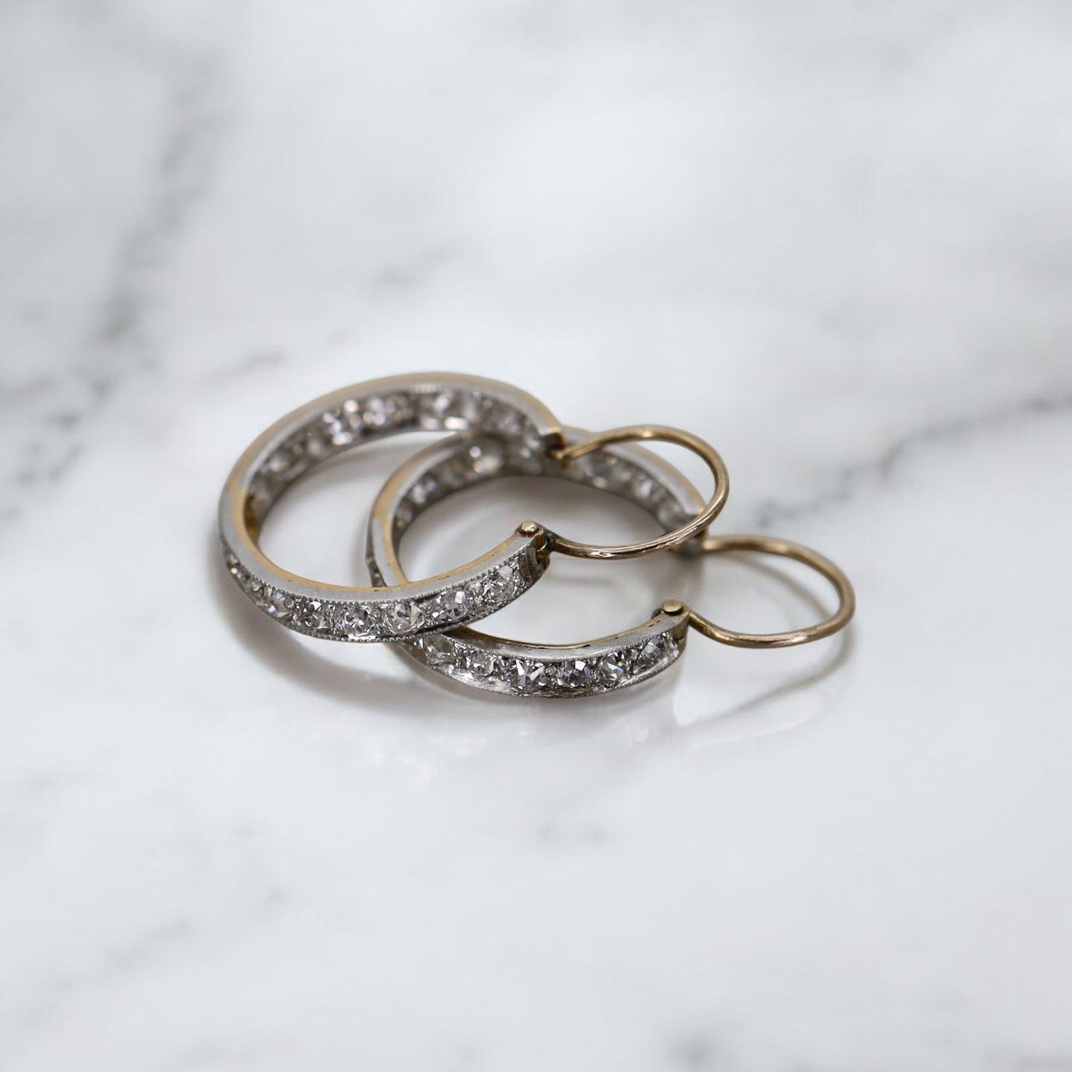 Victorian Diamond Inside Out Hoop Earrings - Petra Star
